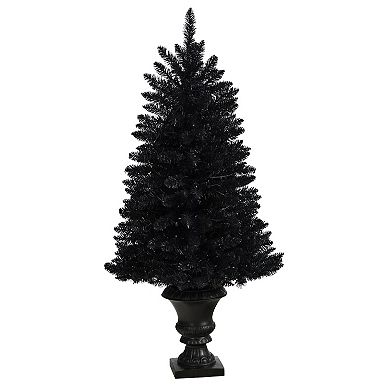 nearly natural 4ft. Black Halloween 100-Light LED Artificial Christmas Tree