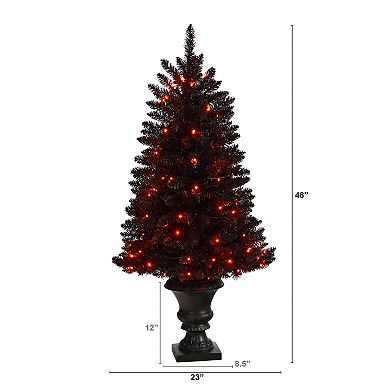 nearly natural 4ft. Black Halloween 100-Light LED Artificial Christmas Tree