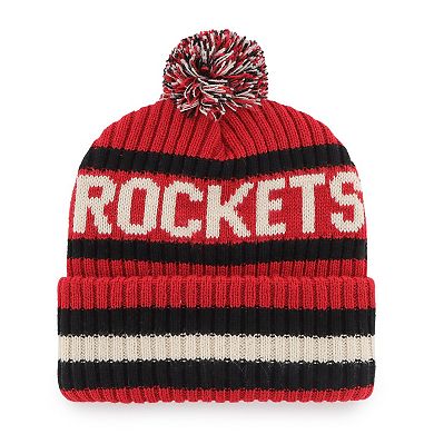 Men's '47 Red Houston Rockets Bering Cuffed Knit Hat with Pom