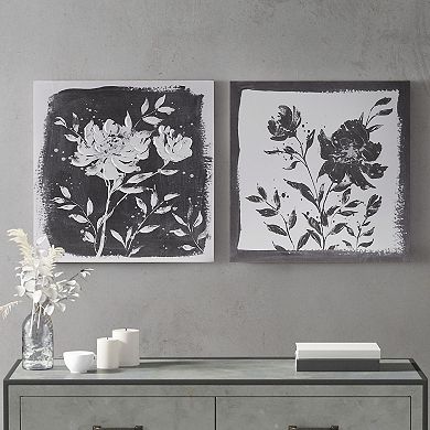 Madison Park Cassia Floral Embellished Canvas 2-Piece Set