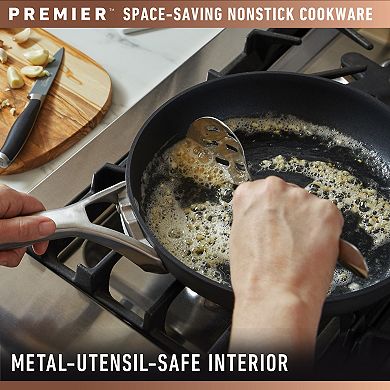 Calphalon Premier 5-qt. Space-Saving Hard-Anodized Nonstick Saute Pan with Lid