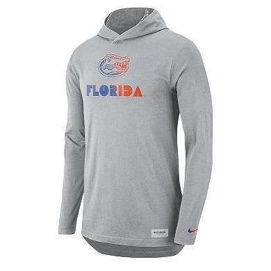 Men's Nike Gray Florida Gators Campus Performance Hoodie Long Sleeve T-Shirt