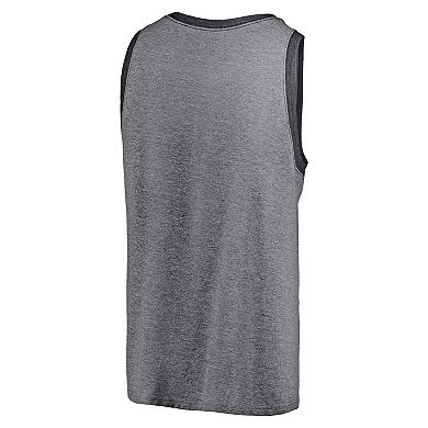 Men's Fanatics Branded Heathered Gray/Heathered Charcoal Chicago Bears Famous Tri-Blend Tank Top