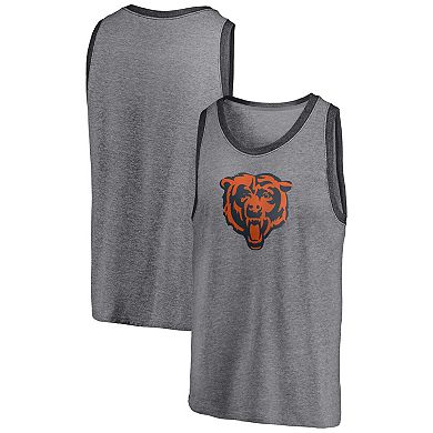 Men's Fanatics Branded Heathered Gray/Heathered Charcoal Chicago Bears Famous Tri-Blend Tank Top