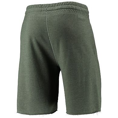 Men's Concepts Sport Heathered Green Washington Nationals Mainstream Logo Terry Tri-Blend Shorts