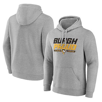 Men's Fanatics Branded Heathered Gray Pittsburgh Penguins Hometown Burgh Proud Pullover Hoodie