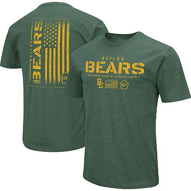 Men's Colosseum Green Baylor Bears OHT Military Appreciation Flag 2.0 T-Shirt
