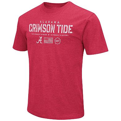Men's Colosseum Heather Crimson Alabama Crimson Tide OHT Military Appreciation Flag 2.0 T-Shirt