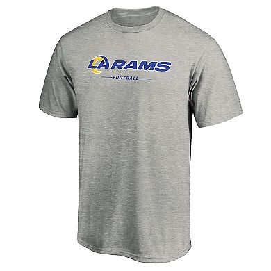 Men's Fanatics Branded Heathered Gray Los Angeles Rams Team Lockup Logo T-Shirt