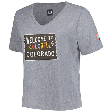 Women's New Era Gray Colorado Rockies City Connect Plus Size V-Neck T-Shirt