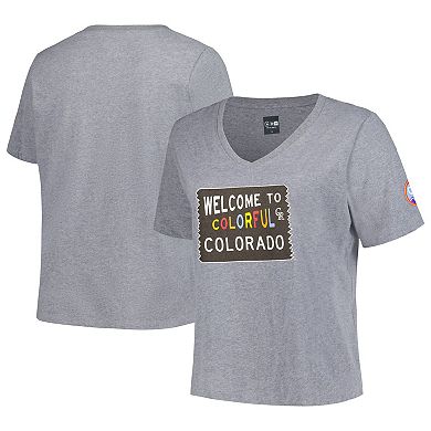 Women's New Era Gray Colorado Rockies City Connect Plus Size V-Neck T-Shirt