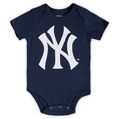 Newborn & Infant Navy/White/Heathered Gray New York Yankees 3-Pack Change Up Bodysuit Set