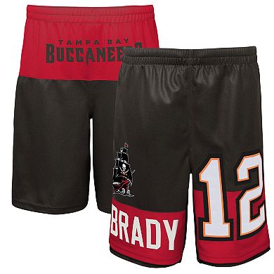 Youth Tom Brady Black Tampa Bay Buccaneers Name & Number Player Shorts