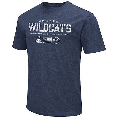Men's Colosseum Navy Arizona Wildcats OHT Military Appreciation Flag 2.0 T-Shirt