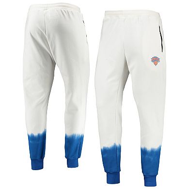 Men's Oatmeal New York Knicks Double Dribble Tie-Dye Fleece Jogger Pants
