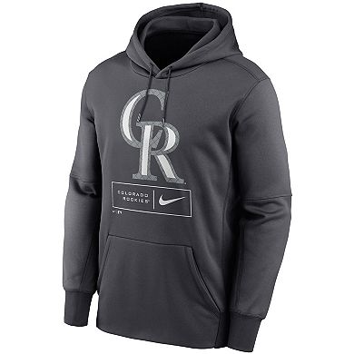 Men's Nike Anthracite Colorado Rockies Season Pattern Performance Pullover Hoodie