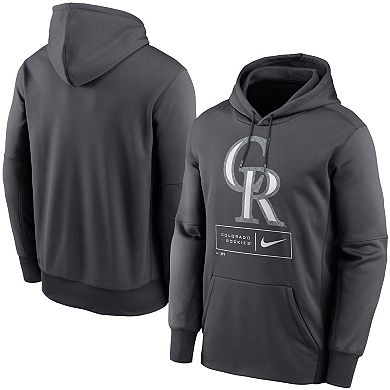 Men's Nike Anthracite Colorado Rockies Season Pattern Performance Pullover Hoodie