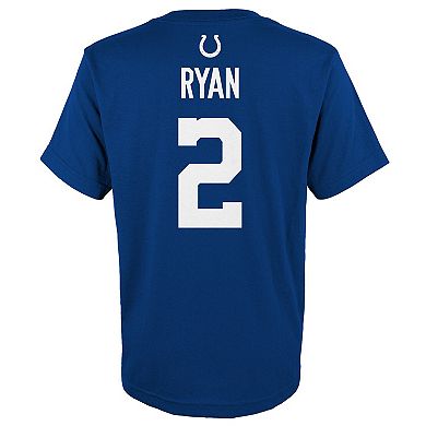 Youth Matt Ryan Royal Indianapolis Colts Mainliner Player Name & Number T-Shirt