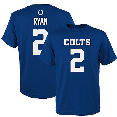 Youth Matt Ryan Royal Indianapolis Colts Mainliner Player Name & Number T-Shirt