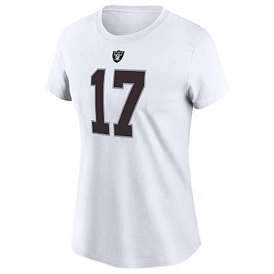 Women's Nike Davante Adams White Las Vegas Raiders Player Name & Number T-Shirt