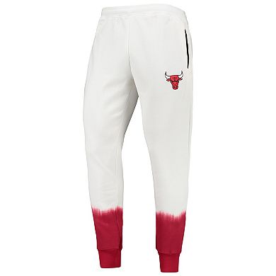 Men's Oatmeal Chicago Bulls Double Dribble Tie-Dye Fleece Jogger Pants