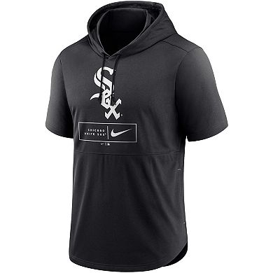 Men's Nike Black Chicago White Sox Lockup Performance Short Sleeve Lightweight Hooded Top