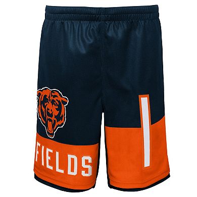 Youth Justin Fields Navy Chicago Bears Name & Number Player Shorts