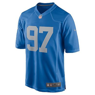 Men's Nike Aidan Hutchinson Blue Detroit Lions 2022 NFL Draft First Round Pick Alternate Game Jersey