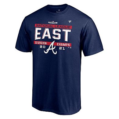 Men's Fanatics Branded Navy Atlanta Braves 2021 NL East Division Champions Big & Tall Locker Room T-Shirt