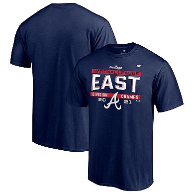 Men's Fanatics Branded Navy Atlanta Braves 2021 NL East Division Champions Big & Tall Locker Room T-Shirt