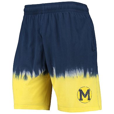 Men's Mitchell & Ness Navy/Gold Michigan Wolverines Tie-Dye Shorts