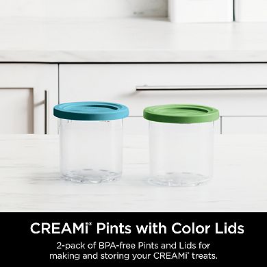 Ninja CREAMi Pints and Colored Lids – 2 Pack, Compatible with NC300 Series