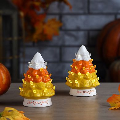 Mr. Halloween Candy Corn Halloween Tree Table Decor 2-piece Set