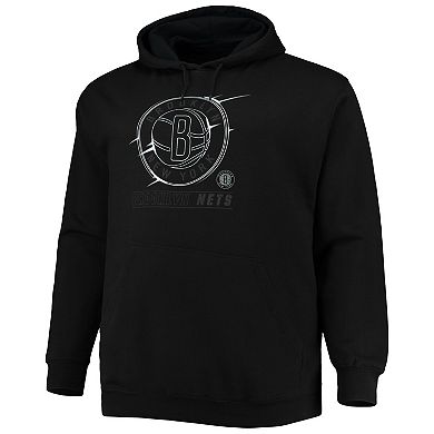 Men's Black Brooklyn Nets Big & Tall Pop Pullover Hoodie