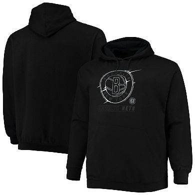 Men's Black Brooklyn Nets Big & Tall Pop Pullover Hoodie