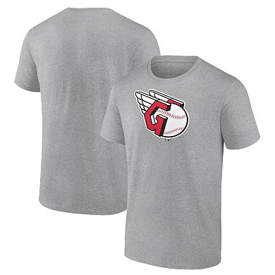 Men's Fanatics Branded Heathered Gray Cleveland Guardians Official Logo T-Shirt