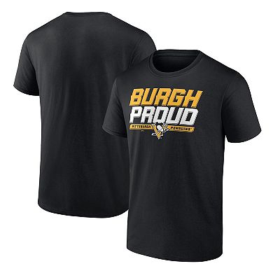 Men's Fanatics Branded Black Pittsburgh Penguins Hometown Collection Burgh Proud T-Shirt