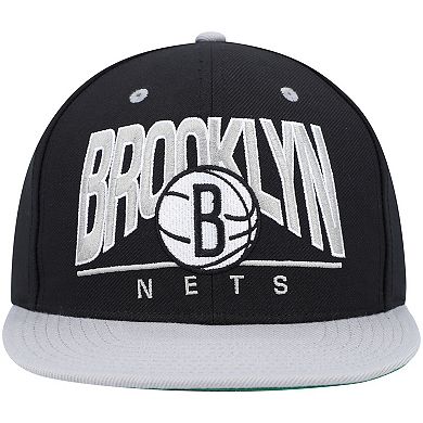Men's Mitchell & Ness Black Brooklyn Nets City Arch Snapback Hat