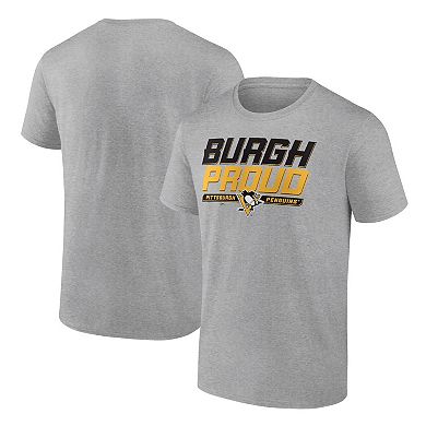 Men's Fanatics Branded Heathered Gray Pittsburgh Penguins Hometown Collection Burgh Proud T-Shirt