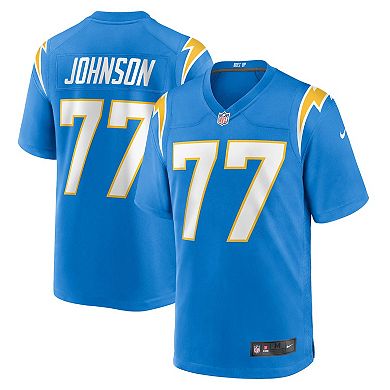 Men's Nike Zion Johnson Powder Blue Los Angeles Chargers Player Game Jersey