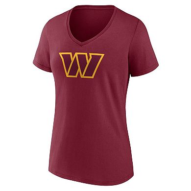 Women's Fanatics Branded Terry McLaurin Burgundy Washington Commanders Player Icon Name & Number V-Neck T-Shirt