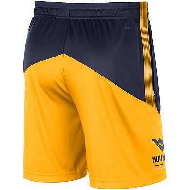 Men's Nike Navy/Gold West Virginia Mountaineers Team Performance Knit Shorts
