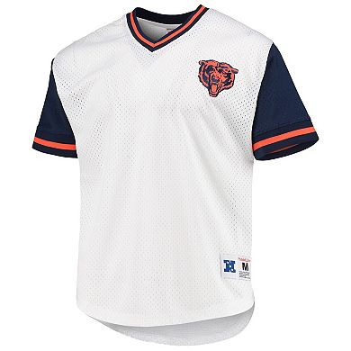 Men's Mitchell & Ness White Chicago Bears Fashion Mesh V-Neck T-Shirt