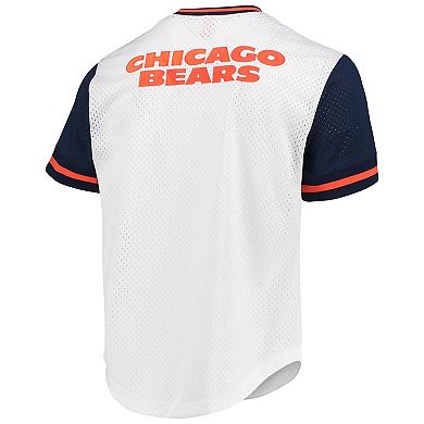 Men's Mitchell & Ness White Chicago Bears Fashion Mesh V-Neck T-Shirt