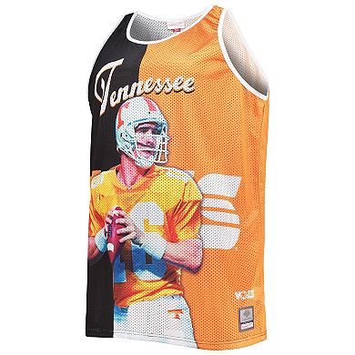 Men's Mitchell & Ness Peyton Manning Black/Tennessee Orange Tennessee Volunteers Sublimated Player Big & Tall Tank Top