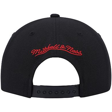 Men's Mitchell & Ness Black Philadelphia 76ers Hardwood Classics Front Loaded Snapback Hat