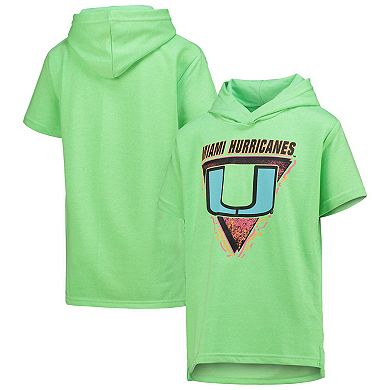 Youth Green Miami Hurricanes Game On Neon Daze Hoodie T-Shirt