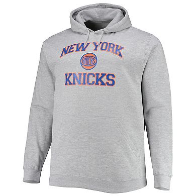 Men's Heathered Gray New York Knicks Big & Tall Heart & Soul Pullover Hoodie