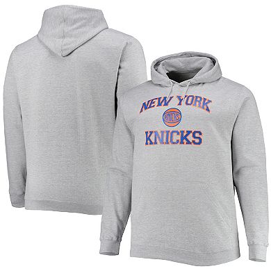 Men's Heathered Gray New York Knicks Big & Tall Heart & Soul Pullover Hoodie