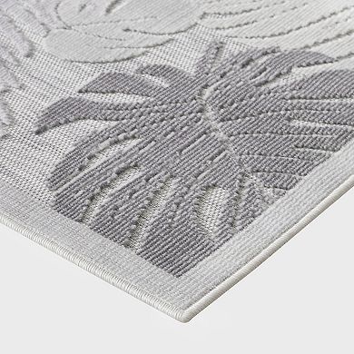 Sonoma Goods For Life?? Indoor/Outdoor Neutral Palm Leaves Throw & Area Rug